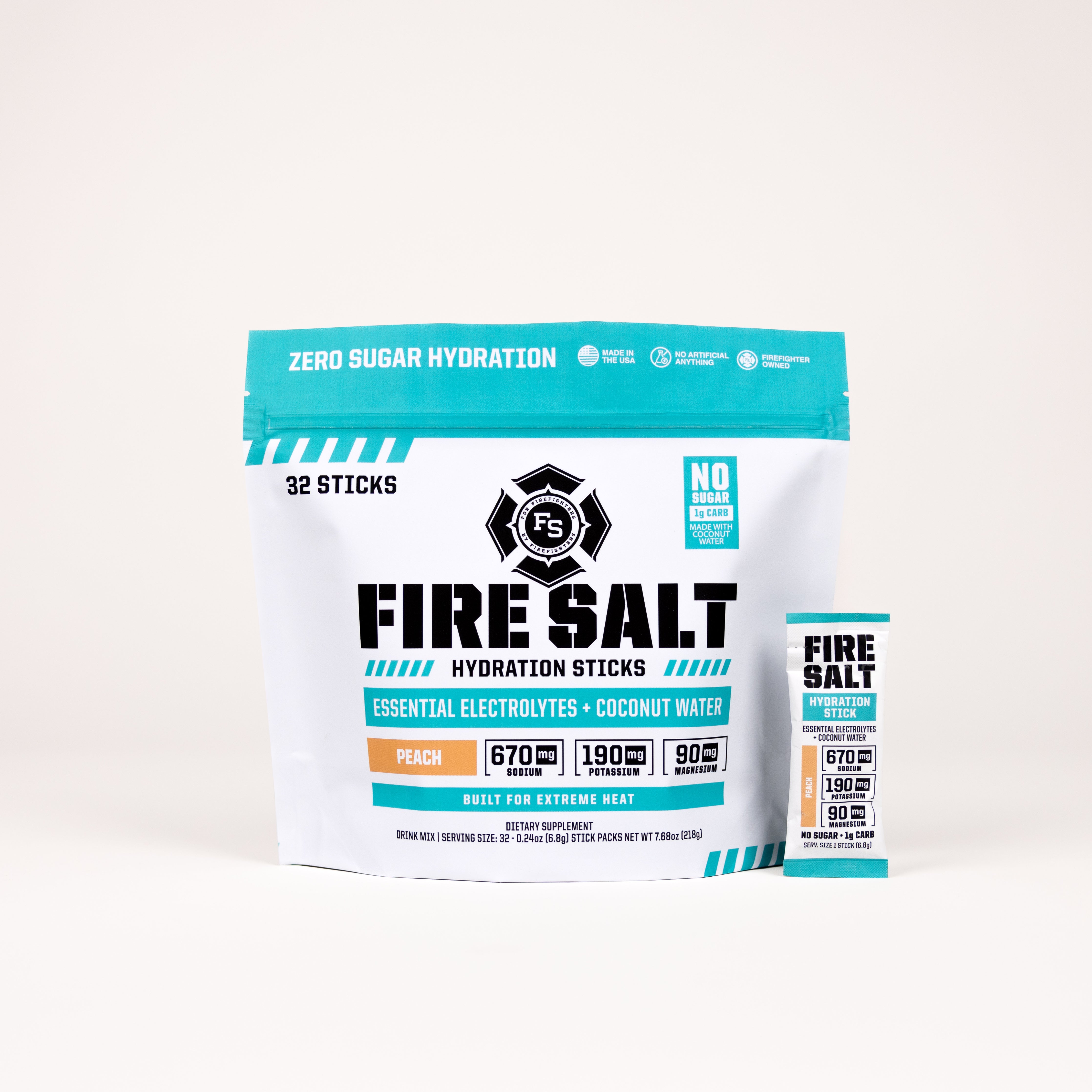 A package of Fire Salt hydration sticks