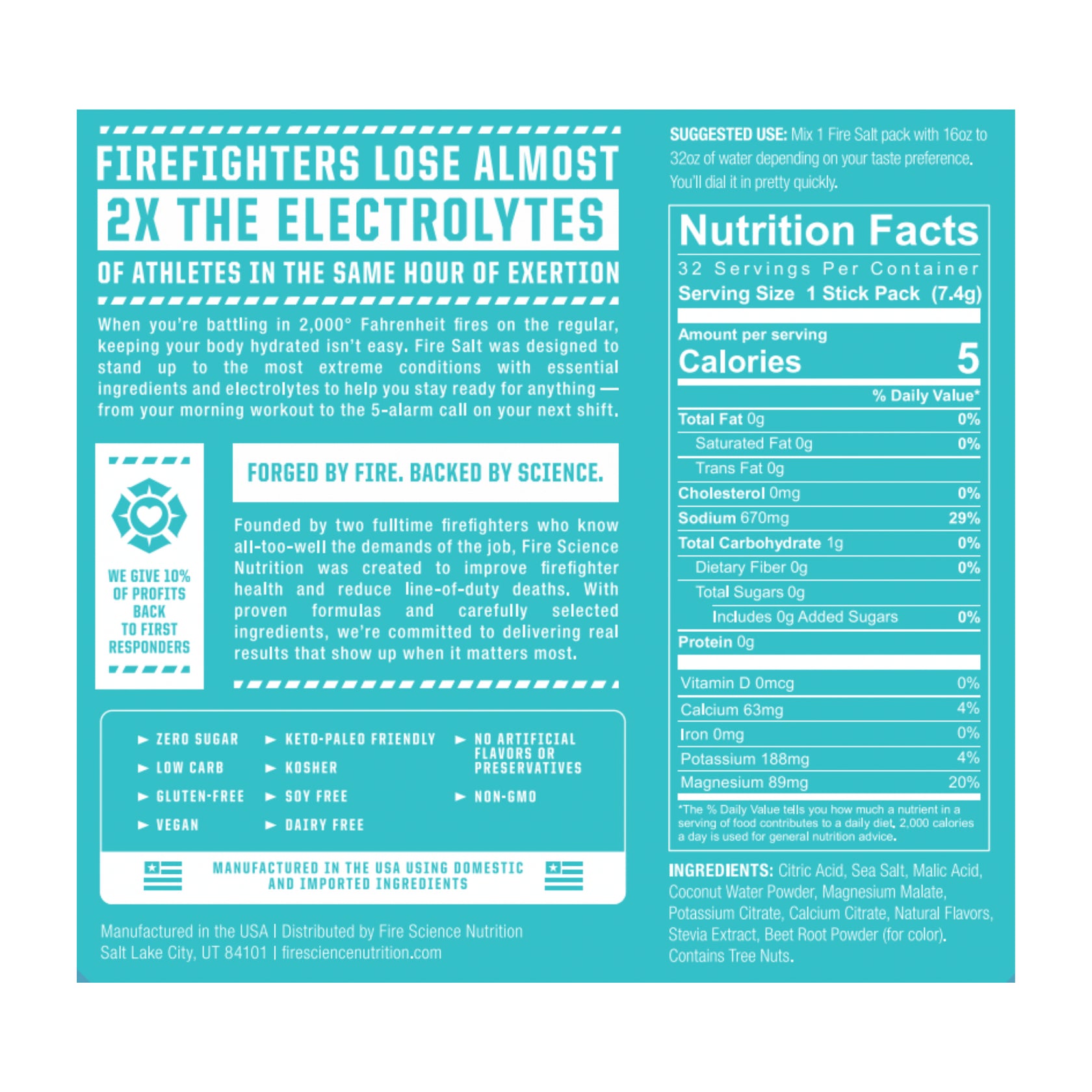 Fire Salt Essential Hydration (32 Pack) Fire Science Nutrition