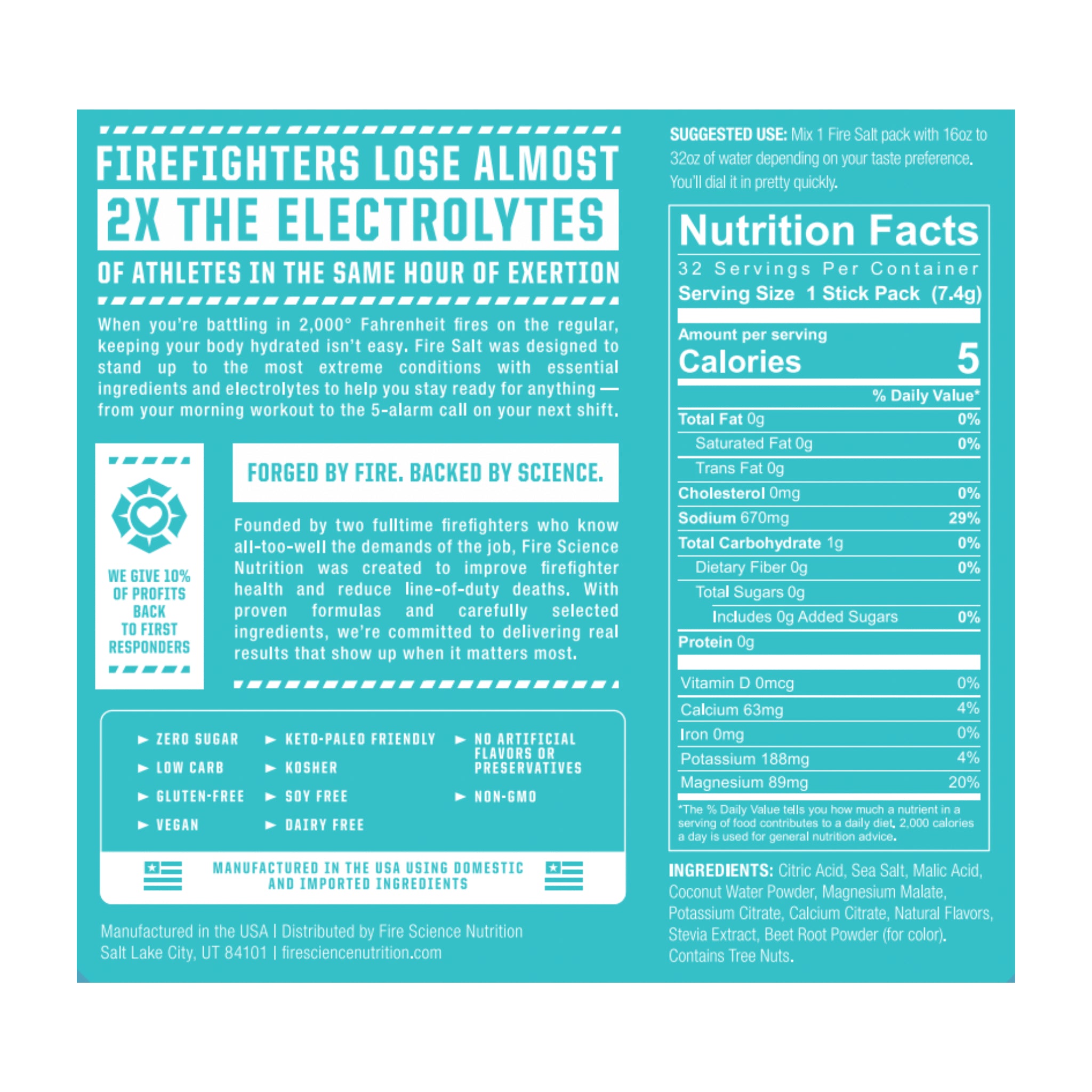 Fire Salt Essential Hydration (32 Pack) Fire Science Nutrition